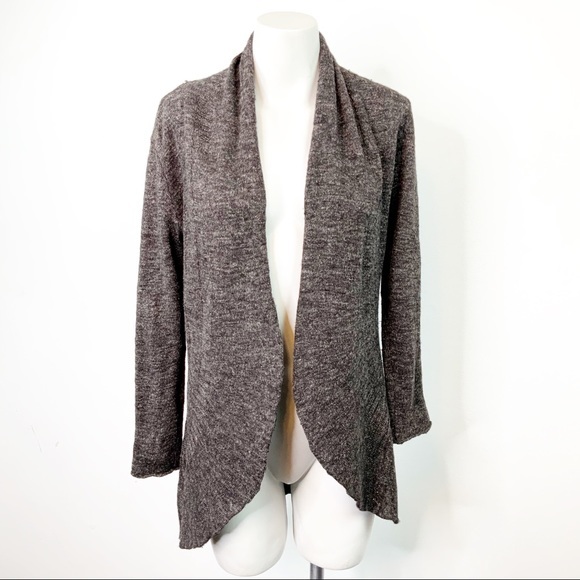 Eileen Fisher Shawl Collar Marled Brown Cardigan